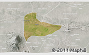 Satellite 3D Map of Kab. Ngawi, lighten, semi-desaturated