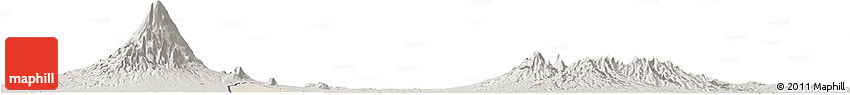 Shaded Relief Horizon Map of Kab. Ngawi, semi-desaturated