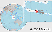 Gray Location Map of Kab. Ngawi, highlighted country, highlighted parent region