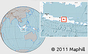 Gray Location Map of Kab. Ngawi, highlighted country, hill shading