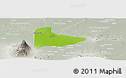 Physical Panoramic Map of Kab. Ngawi, lighten, semi-desaturated