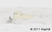 Shaded Relief Panoramic Map of Kab. Ngawi, lighten, semi-desaturated