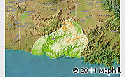 Physical Map of Kab. Pacitan, satellite outside