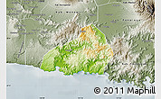 Physical Map of Kab. Pacitan, semi-desaturated