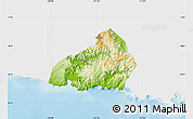 Physical Map of Kab. Pacitan, single color outside