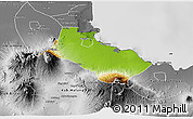 Physical 3D Map of Kab. Pasuruan, desaturated