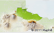 Physical 3D Map of Kab. Pasuruan, lighten