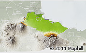 Physical 3D Map of Kab. Pasuruan, lighten, semi-desaturated