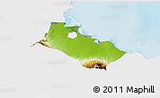 Physical 3D Map of Kab. Pasuruan, single color outside