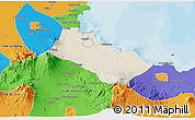 Shaded Relief 3D Map of Kab. Pasuruan, political outside