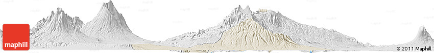 Shaded Relief Horizon Map of Kab. Pasuruan, lighten, desaturated