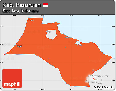 Political Simple Map of Kab. Pasuruan, single color outside