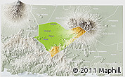 Physical 3D Map of Kab. Ponorogo, lighten, semi-desaturated