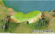 Physical 3D Map of Kab. Probolinggo, satellite outside