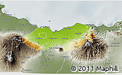 Physical 3D Map of Kab. Probolinggo, semi-desaturated