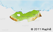 Physical 3D Map of Kab. Probolinggo, single color outside