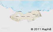 Shaded Relief 3D Map of Kab. Probolinggo, single color outside