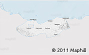 Silver Style 3D Map of Kab. Probolinggo, single color outside