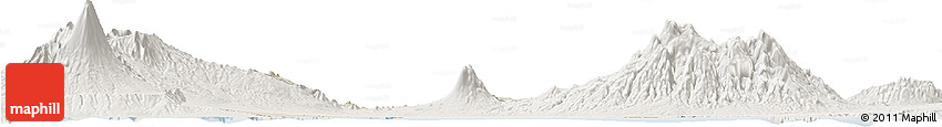 Shaded Relief Horizon Map of Kab. Probolinggo, lighten
