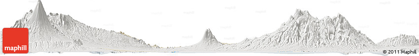Shaded Relief Horizon Map of Kab. Probolinggo, lighten, semi-desaturated
