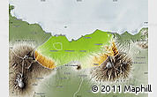 Physical Map of Kab. Probolinggo, semi-desaturated