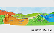 Physical Panoramic Map of Kab. Probolinggo, political outside