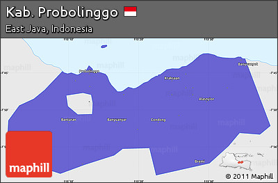 Political Simple Map of Kab. Probolinggo, single color outside