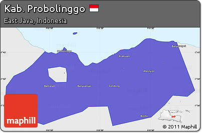 Political Simple Map of Kab. Probolinggo, single color outside