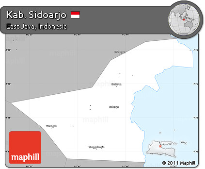 Gray Simple Map of Kab. Sidoarjo