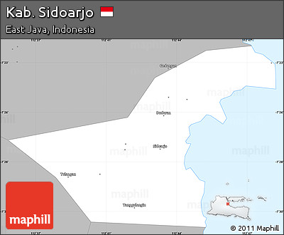 Gray Simple Map of Kab. Sidoarjo