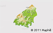 Physical 3D Map of Kab. Trenggalek, cropped outside