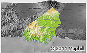 Physical 3D Map of Kab. Trenggalek, darken, desaturated