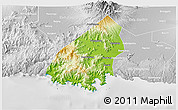 Physical 3D Map of Kab. Trenggalek, lighten, desaturated