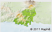 Physical 3D Map of Kab. Trenggalek, lighten