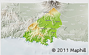 Physical 3D Map of Kab. Trenggalek, lighten, semi-desaturated