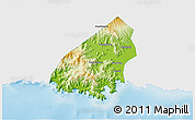 Physical 3D Map of Kab. Trenggalek, single color outside
