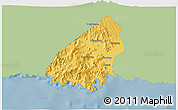 Savanna Style 3D Map of Kab. Trenggalek, single color outside