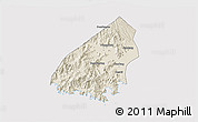 Shaded Relief 3D Map of Kab. Trenggalek, cropped outside
