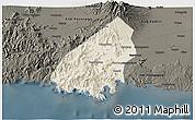 Shaded Relief 3D Map of Kab. Trenggalek, darken