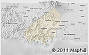 Shaded Relief 3D Map of Kab. Trenggalek, desaturated