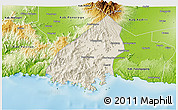 Shaded Relief 3D Map of Kab. Trenggalek, physical outside