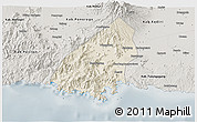 Shaded Relief 3D Map of Kab. Trenggalek, semi-desaturated