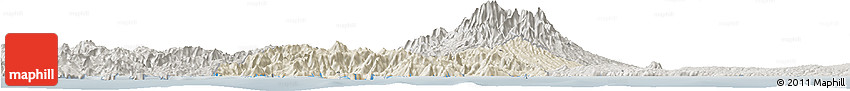 Shaded Relief Horizon Map of Kab. Trenggalek, semi-desaturated