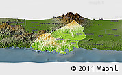Physical Panoramic Map of Kab. Trenggalek, darken