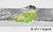 Physical Panoramic Map of Kab. Trenggalek, desaturated