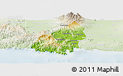 Physical Panoramic Map of Kab. Trenggalek, lighten