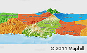 Physical Panoramic Map of Kab. Trenggalek, political outside