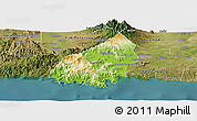 Physical Panoramic Map of Kab. Trenggalek, satellite outside