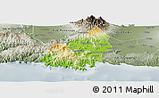 Physical Panoramic Map of Kab. Trenggalek, semi-desaturated