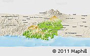 Physical Panoramic Map of Kab. Trenggalek, shaded relief outside